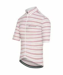 Café Du Cycliste Francine Kurzarmtrikot Garnet Stripe