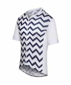 Café Du Cycliste Micheline Zig Zag Navy Kurzarmtrikot