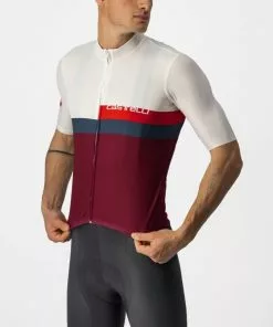 Castelli A BLOCCO Jersey Kurzarmtrikot Ivory/Red-Blue-Bordeaux