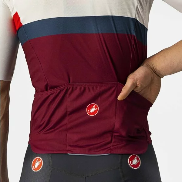 Castelli A BLOCCO Jersey Kurzarmtrikot Ivory/Red-Blue-Bordeaux – Bild 3