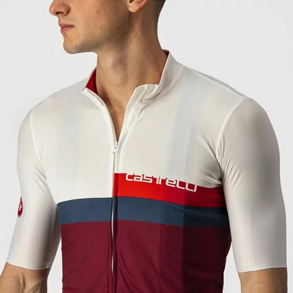 Castelli A BLOCCO Jersey Kurzarmtrikot Ivory/Red-Blue-Bordeaux – Bild 5