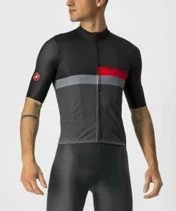 Castelli A BLOCCO Jersey Kurzarmtrikot Black/Red-Dark Gray