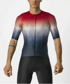 Castelli Aero Race 6.0 Jersey - Savile Blue/pro Red