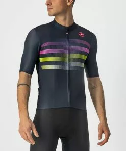 Castelli Endurance Pro Jersey Savile Blue/electric Lime