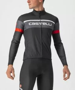 Castelli Passista Long Sleeve Jersey Light Black/Dark Grey Red