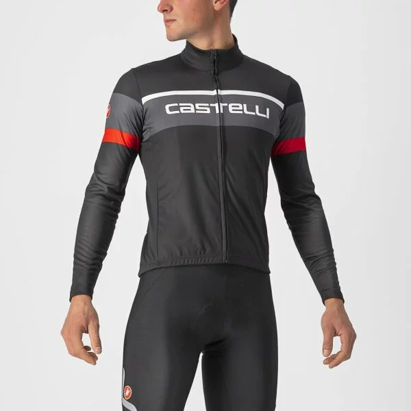 Castelli Passista Long Sleeve Jersey Light Black/Dark Grey Red