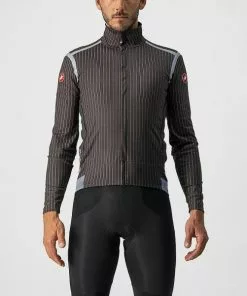 Castelli Perfetto ROS Long Sleeve Langarmtrikot - Charcoal/pinstripe