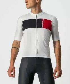 Castelli PROLOGO 7 Kurzarm Jersey Ivory/Light Black-Red