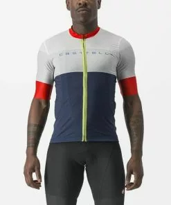 Castelli Sezione Jersey - Belgian-Blue/Ivory-Mastice-Fiery-Red