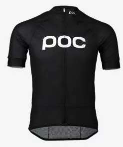 POC Essential Road Logo Kurzarmtrikot Uranium Black